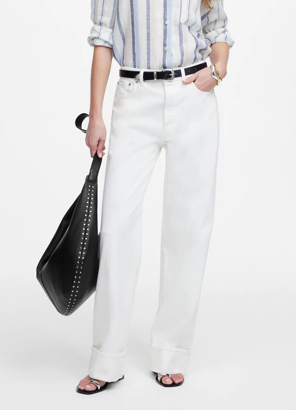 Madewell | NWT Low-Slung Baggy Jean White Wide Leg Denim | Sz 28